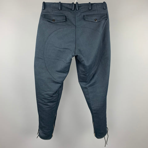 MONITALY Size 32 Navy Textured Jodhpurs Casual Pants