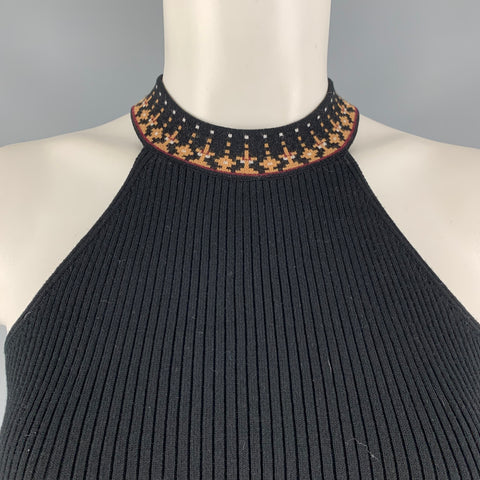 LA MAILLE SEZANE Size S Black Beige Viscose Polyester Abstract  Sets