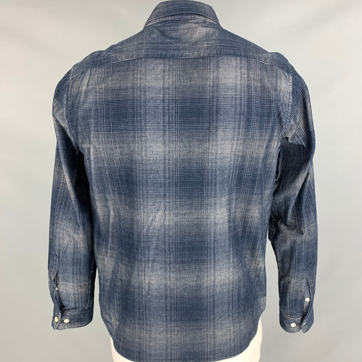 NN07 Size XXL Navy Stripe Cotton Button Down Long Sleeve Shirt