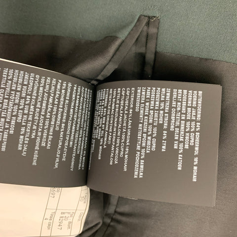 PRADA Size 40 Forest Green Wool Mohair Notch Lapel Suit