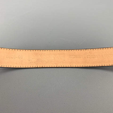 WCM NEW YORK Size S Black Embossed Leather Belt