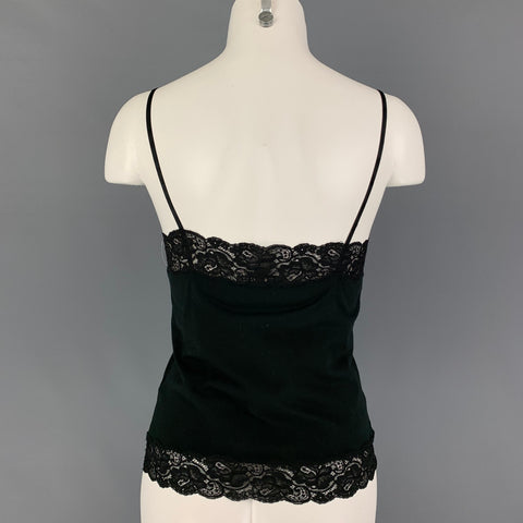 RALPH LAUREN Black Label Size M Black Mercerized Cotton Camisole Shell