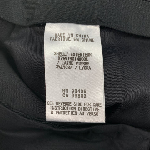 THEORY Size 31 Black Wool / Lycra Zip Fly Dress Pants