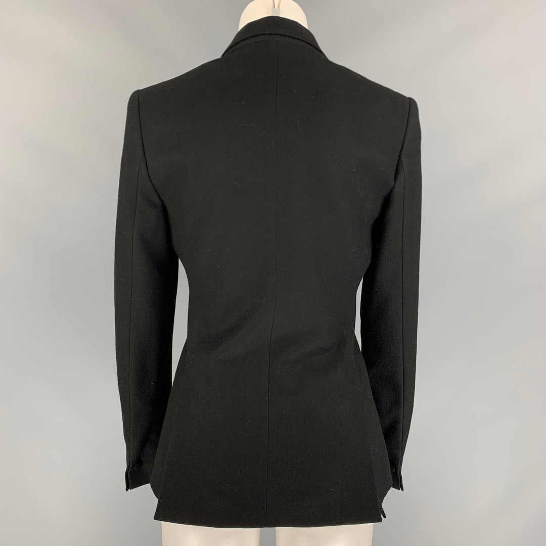 MIHARAYASUHIRO Size 2 Black Wool Blend Removable Collar Jacket