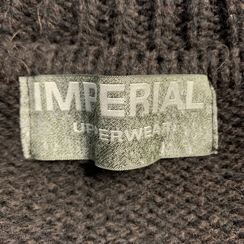 IMPERIAL Size M Brown Knitted Wool Blend High Collar Zip Up Jacket