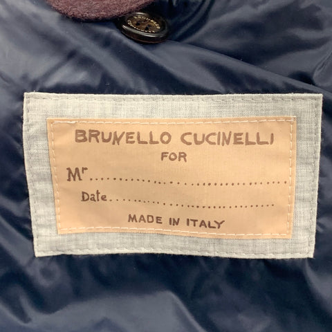 BRUNELLO CUCINELLI Size M Size Brown Burgundy Plaid Wool Blend Vest