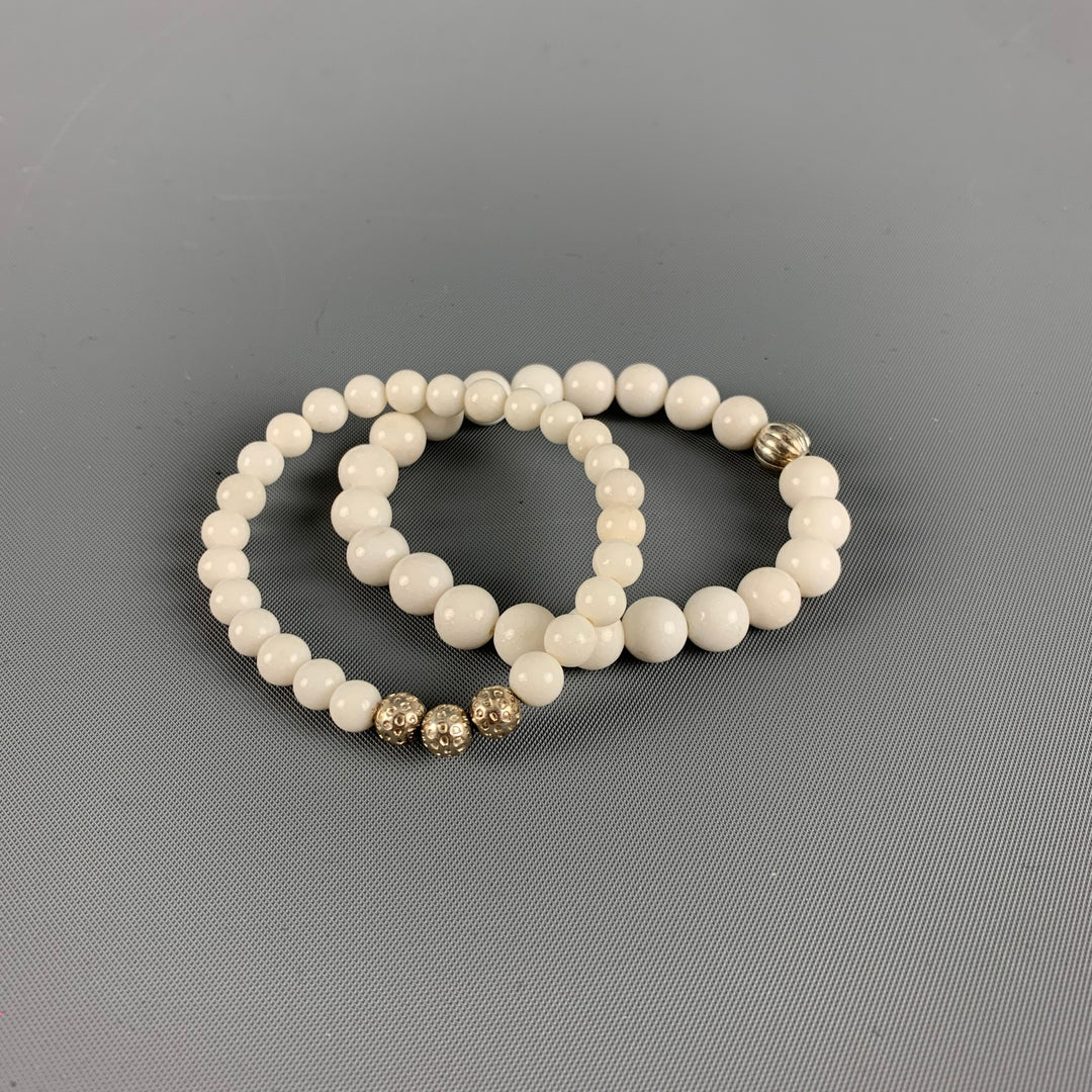 VINTAGE White Silver Beads Bracelet