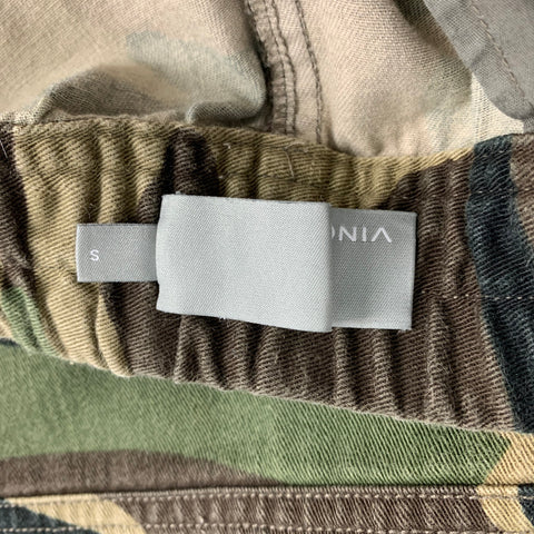 VINCE Pantalones cortos cargo de algodón de camuflaje verde y marrón talla S