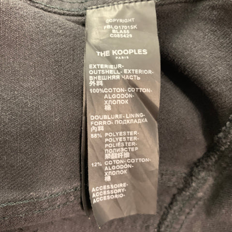 THE KOOPLES Size S Black Beaded Denim Biker Jacket