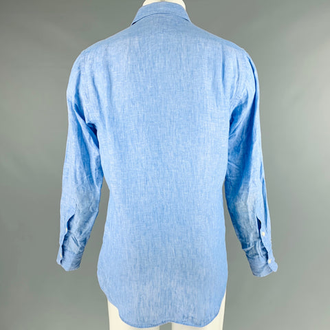 POLO by RALPH LAUREN Size S Blue Linen Long Sleeve Shirt