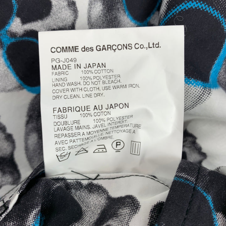 COMME des GARCONS HOMME PLUS Size S White & Black Skulls Cotton Sport Coat