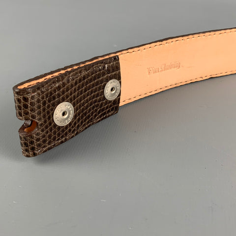 VAN AMBURG Brown Lizard Leather Belt Strap