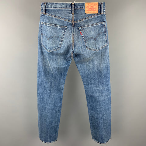 LEVIS VINTAGE CLOTHING 505 Size 32 Indigo Washed Denim Zip Fly Jeans