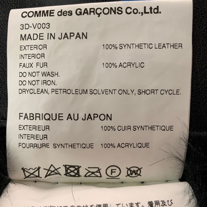 NOIR KEI NINOMIYA Size M Black Faux Fur Faux Leather Scarves