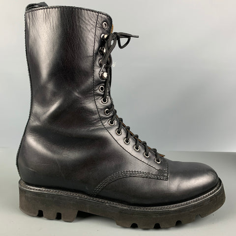 GRENSON Size 10 Black Leather Lace Up Boots