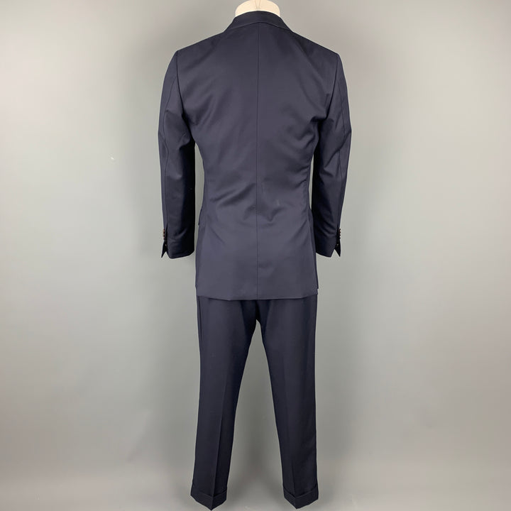 VITALE BARBERIS CANONICO Washington Size 38 Navy Wool Peak Lapel Suit