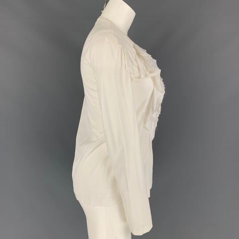 JUNYA WATANABE Size S White Applique Long Sleeve Blouse