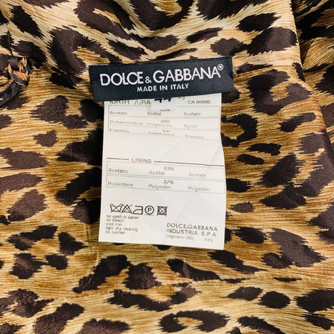 DOLCE & GABBANA Size 8 Green Acetate Blend Sleeveless Mid-Calf Cocktail Dress