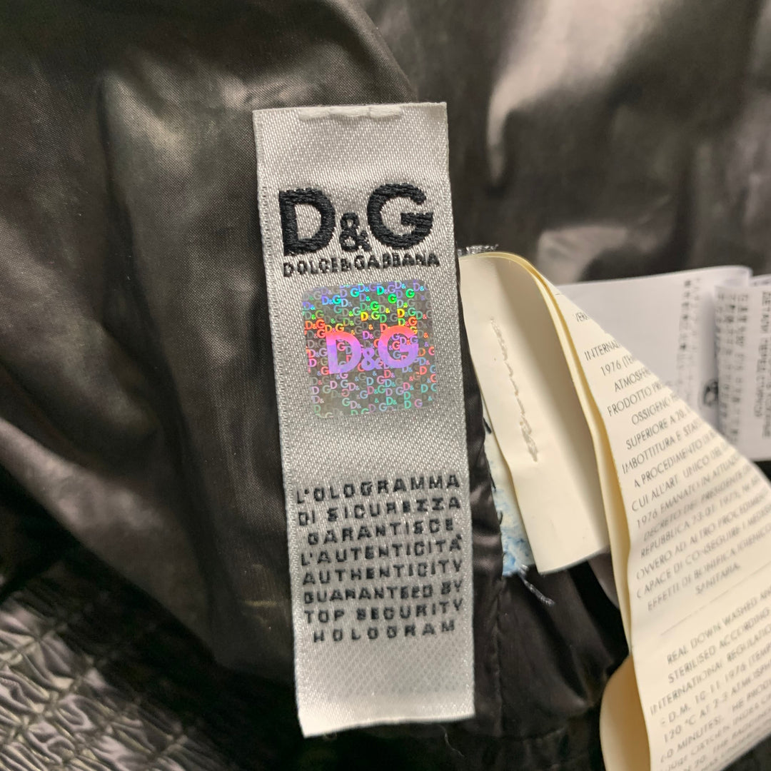 D&G by DOLCE GABBANA Size 40 Olive Quilted Polyamide Jacket