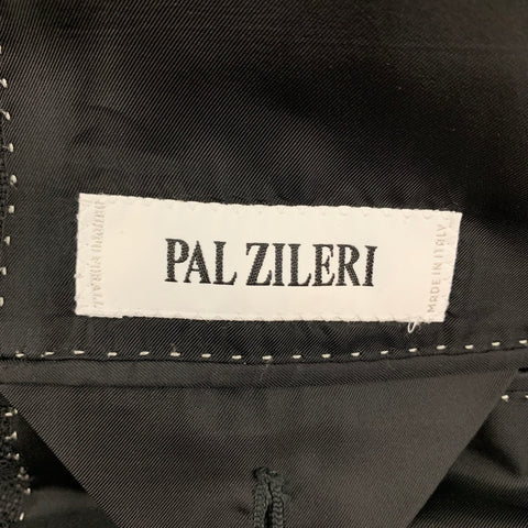 PAL ZILERI Size 40 Black Textured Wool Sport Coat