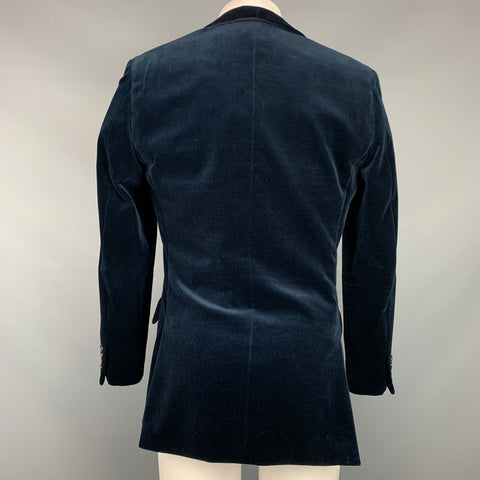 J.CREW Ludlow Size 36 Regular Blue Velvet Notch Lapel Sport Coat