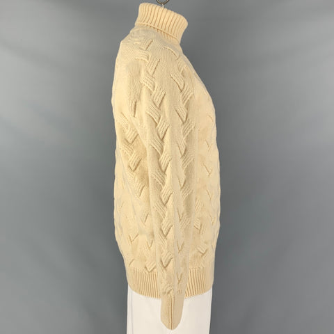 KITON Size L Beige Knit Cotton Turtleneck Sweater