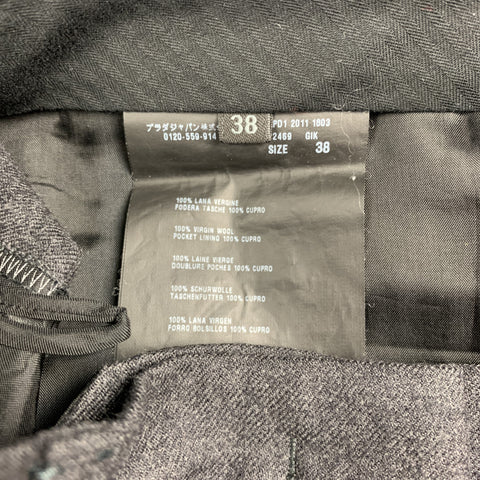 PRADA Size 2 Charcoal Virgin Wool Dress Pants