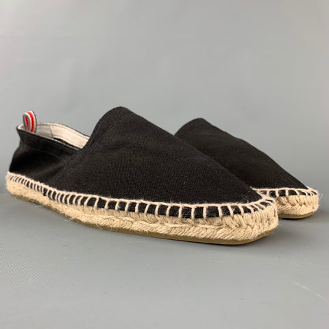 CASTANER Size 9 Black Canvas Espadrille Loafers