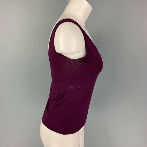 JIL SANDER Size S Eggplant Silk Tank Top