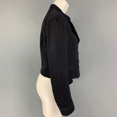 DRIES VAN NOTEN Size M Black Cotton Blend Double Breasted Jacket