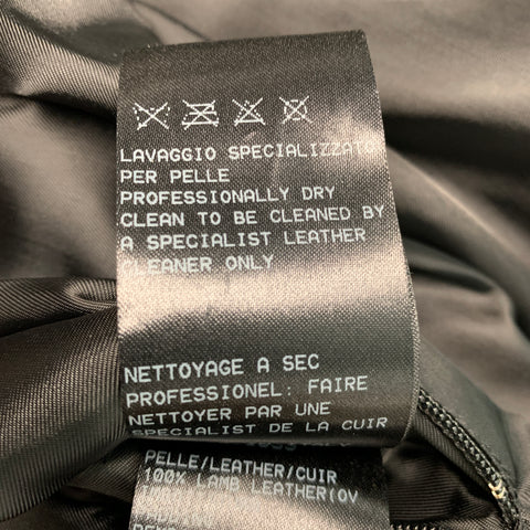 NEIL BARRETT Taille M Veste zippée en cuir matelassé blanc noir
