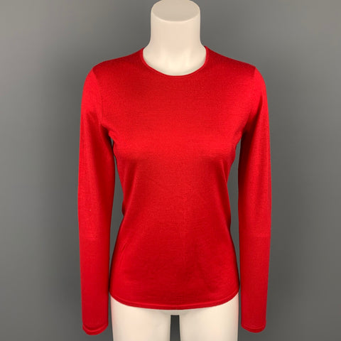 RALPH LAUREN Black Label Talla M Jersey rojo de cachemira / seda