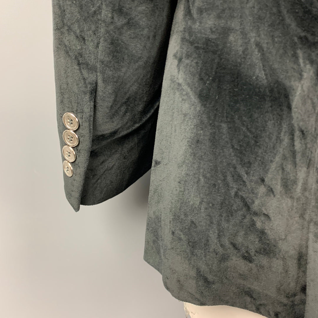 DOLCE & GABBANA Size 40 Regular Black Cotton Velvet Sport Coat