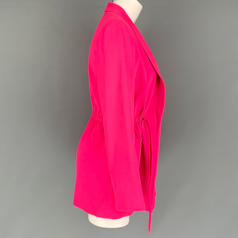 ALICE + OLIVIA Size XS Pink Polyester Solid Shawl Collar Jacket