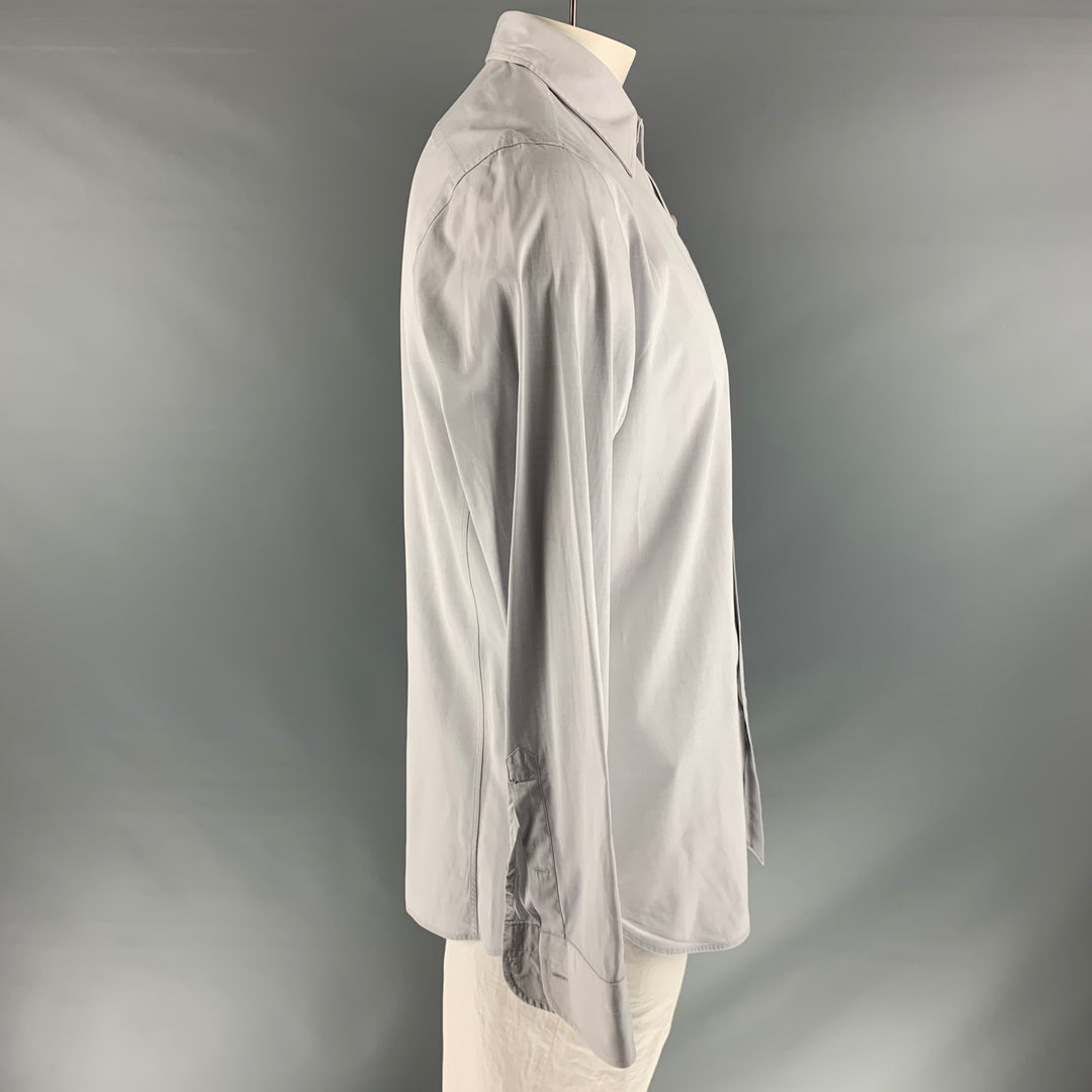 TOM FORD Size XL Grey Cotton Long Sleeve Shirt