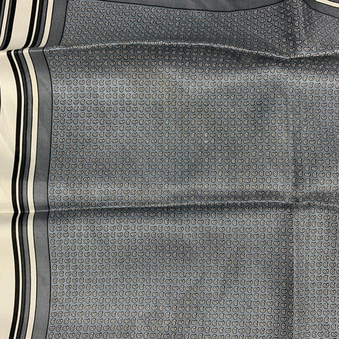 CHRISTIAN DIOR Grey Print Hand Rolled Square Scarf