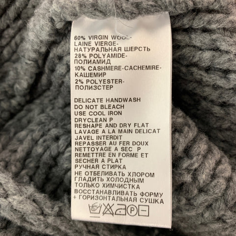 ANN DEMEULEMEESTER Size M Grey Virgin Wool  Cashmere Chunky Knit Sweater