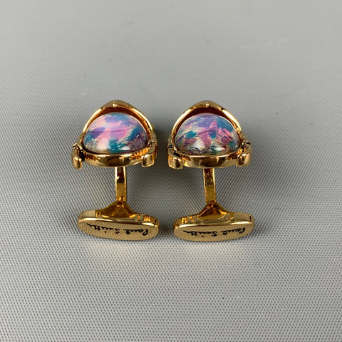 PAUL SMITH Iridescent Gold Metal Cuff Links