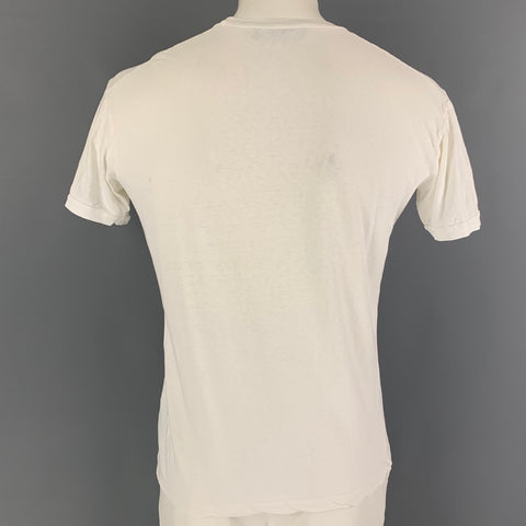 DSQUARED2 Size XL White Nevada Graphic Cotton T-shirt
