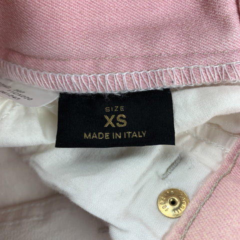 ROBERTO CAVALLI Size XS Pink Ombre Cotton Blend Zip Up Jeans