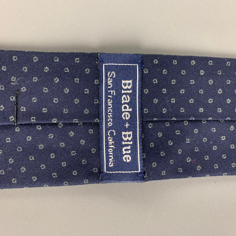 BLADE+BLUE Navy Grey Dots Cotton Tie