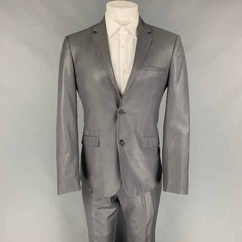 COLECCIÓN CALVIN KLEIN Talla 38 Traje con solapa de muesca de lana gris oscuro