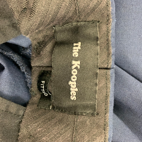 THE KOOPLES Taille 28 Pantalon habillé en laine bleu marine avec braguette zippée