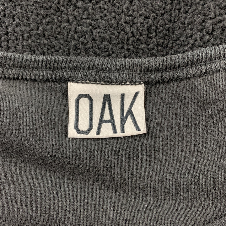 OAK Size XL Black Textured Cotton Crew-Neck Sweatshirt