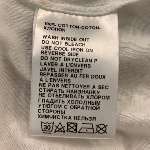 ANN DEMEULEMEESTER Size 2 White Cotton Solid Long Sleeve T-Shirt