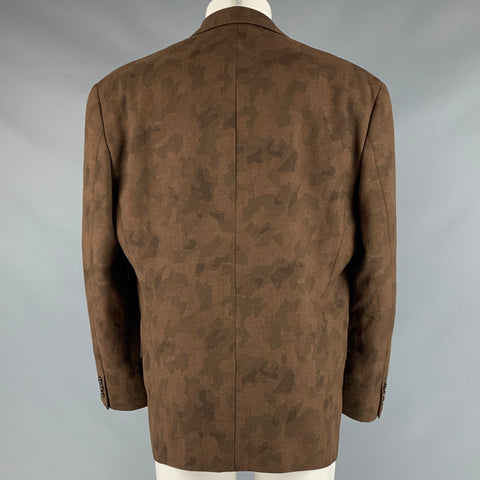 COMME des GARCONS HOMME PLUS Size M Brown Camo Wool Single Breasted Sport Coat