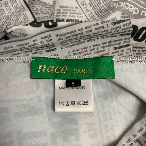 NACO PARIS Camiseta de punto con estampado gris y negro talla S