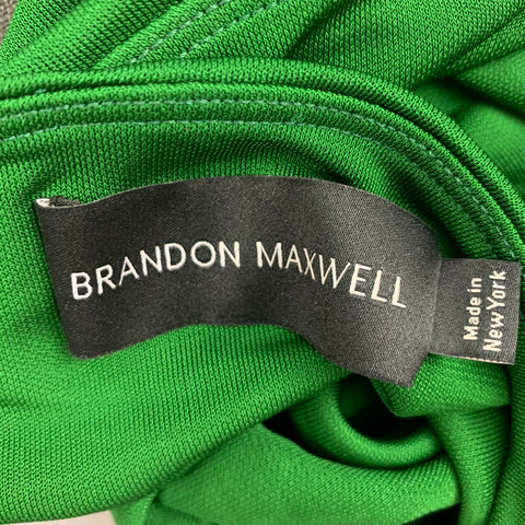 BRANDON MAXWELL Talla 4 Top bandeau de rayón verde bosque