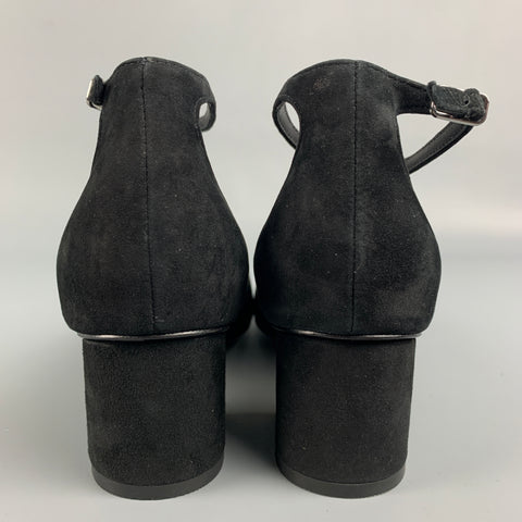 SIGERSON MORRISON Size 8 Black Suede Ankle Strap Pumps