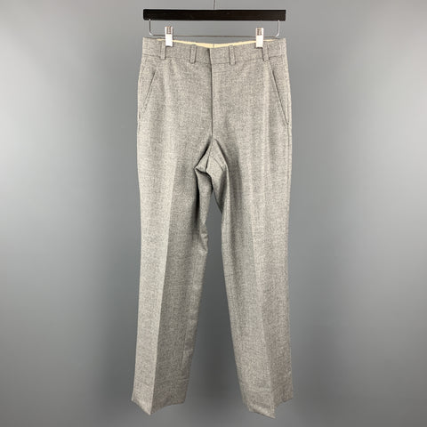 CUSTOM MADE Size 28 Light Grey Heather Wool Dress Pants